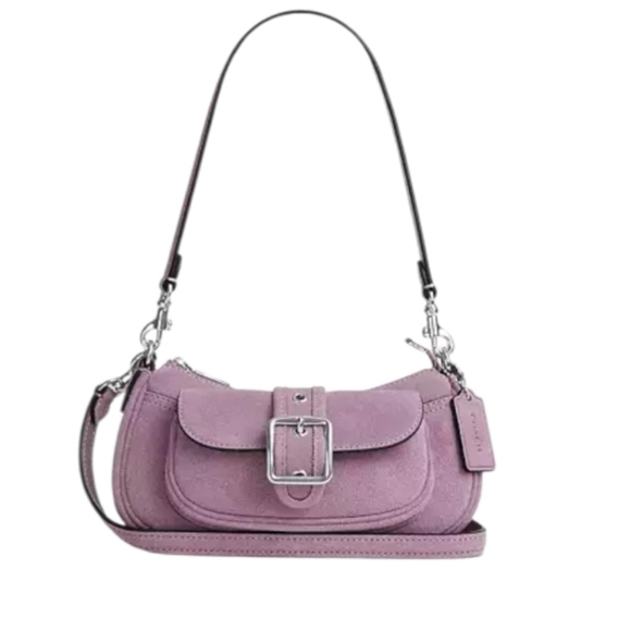 Coach Ashton Mini Suede Light Violet Shoulder Bag - Picture 12 of 13